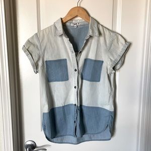 Paige Denim button down color block shirt size medium
